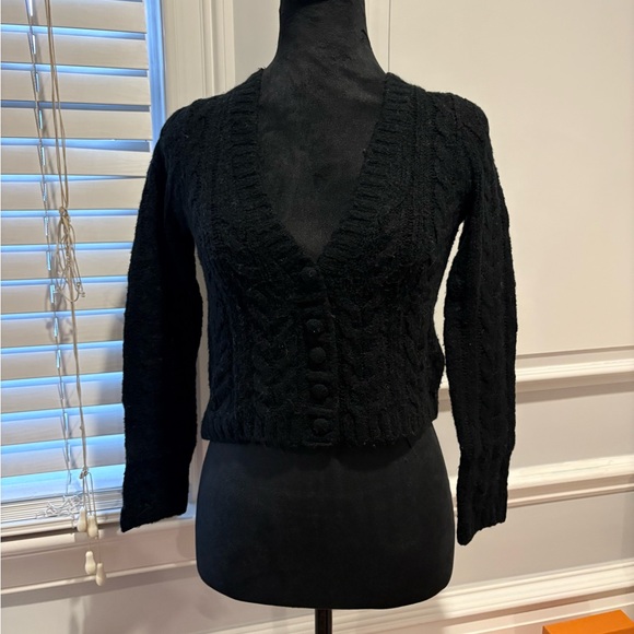 For Love and Lemons black cropped cardigan sweater - Picture 4 of 9